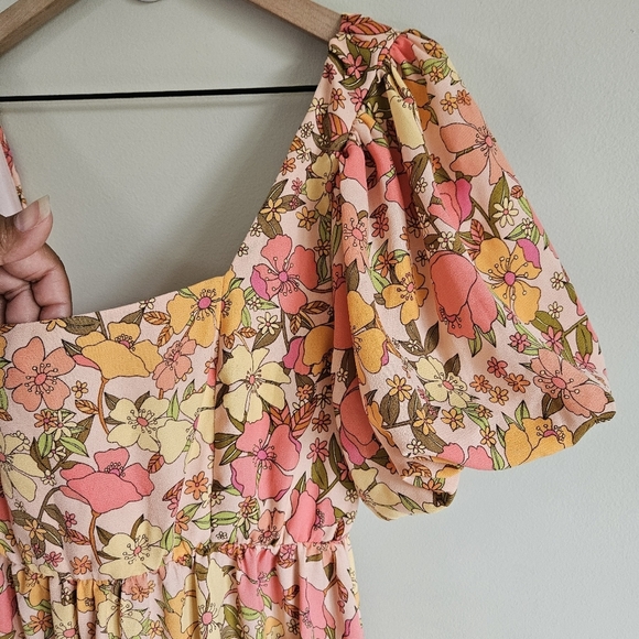 Show Me Your Mumu Floral Linds Midi Dress In Pretty Poppy - Picture 9 of 14